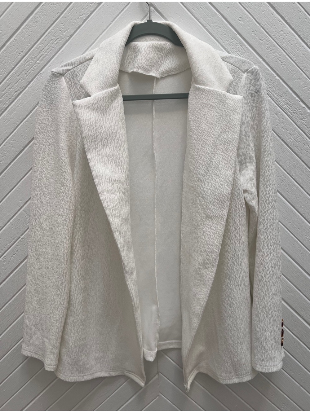 SHEIN White Open-Front Blazer